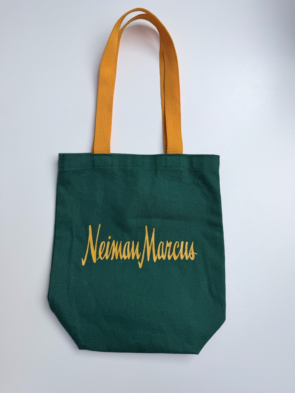 Neiman Marcus Department Store Branded Logo Small Tote Bag Green and Yellow - Picture 12 of 13